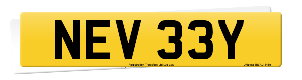 Registration number NEV 33Y